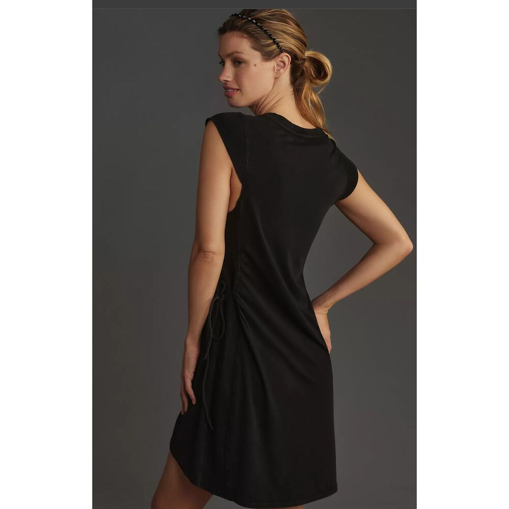 NWT Anthropologie Daily Practice Black V-Neck Mini Dress - Size Large - Picture 2 of 4